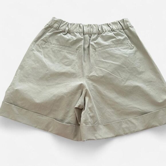 public rec khaki quick dry casual pleated pull on shorts 26 - Picture 3 of 6